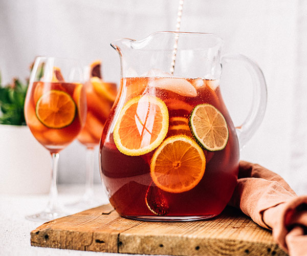 Sangria au jus de canneberge